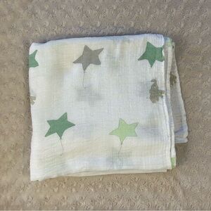 Upsimples Elephant Star Balloons Baby Swaddle Blanket Green Gray White Bamboo